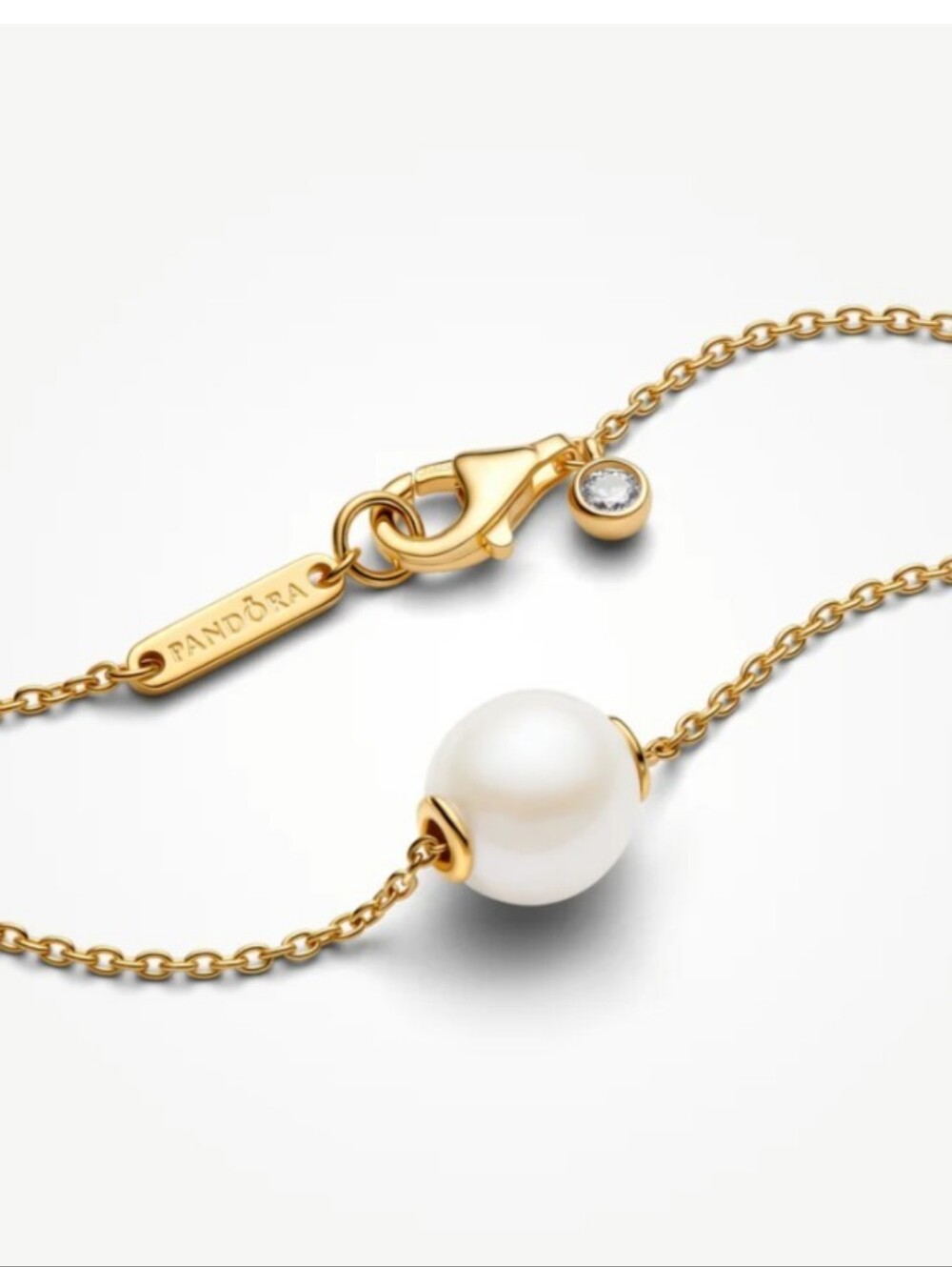 Pandora Pearl Gold Necklace 14K Gold-Plated